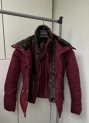 Тепла зимова куртка з натуральним хутром y2k