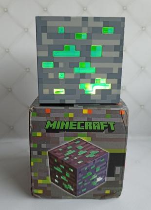 Ночник майнкрафт usb куб блок led my world minecraft‌ 7,5 см аккумуляторный реагирует на звук!!!8 фото