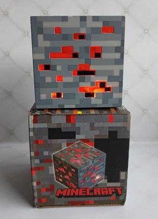 Ночник майнкрафт usb куб блок led my world minecraft‌ 7,5 см аккумуляторный реагирует на звук!!!2 фото