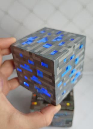 Нічник  майнкрафт  usb куб блок led my world minecraft‌ 7,5 см акуумуляторний реагує на звук!!!3 фото