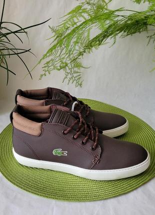 Кеды высокие кожные оригинал lacoste ampthill terra гг.40