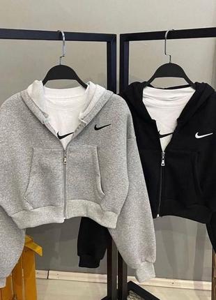 Укороченное худые на молнии с брендовым логотипом nike1 фото