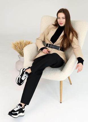 Женские текстильные кроссовки allshoes 584838 черно-белые.3 фото