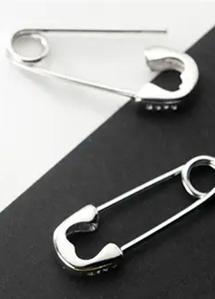 Серьги-булавки серебряные, маленькие булавки на ушко, серебро 925 пробы, 2 шт, родий или черные, 22*