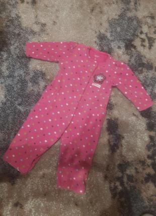 Ромпер для дівчинки чоловічок carter's флісовий
