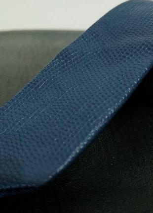 Vera pelle натуральная кожа галстук узкий тонкий кожаный синий zxc lkj