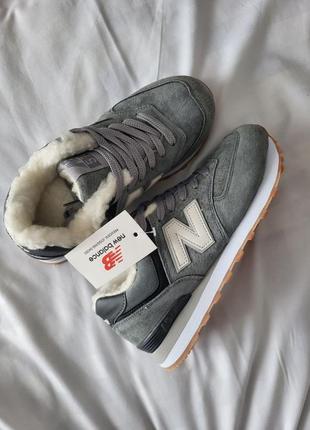 Женские кроссовки new balance 574 winter flow grey ❄️⛄️