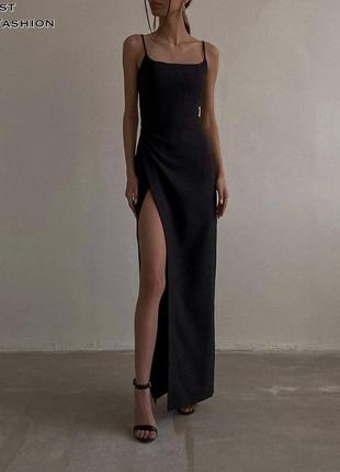 Жіночна довга сукня максі з розрізом на бедрі1 фото