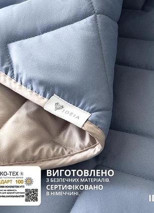 Покривала стьобані 220*240 євро розмір мікрофібра, двостороннє покривало якісне джинс світло сірий7 фото