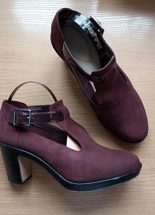 Кожаные туфли 40 р. 25,7 см. clarks somerset натуральный нубук удобный каблук