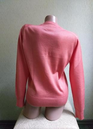 Кораловий светр. пуловер. тонкий, укороченный свитер. джемпер в косичку.4 фото