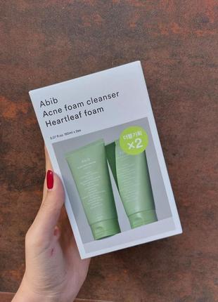 Набір пінок для проблемної шкіри abib acne foam cleanser heartleaf foam set 150+150 мл