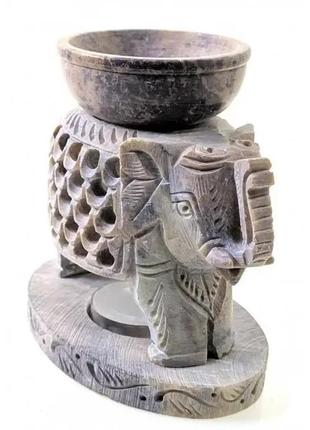 Аромалампа "слон" з мильного каменю (11.5х10х7 см)6 фото