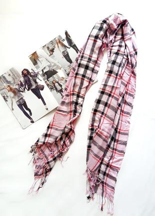 Ніжно-рожевий шарф в клітку. #розвантажуюсь