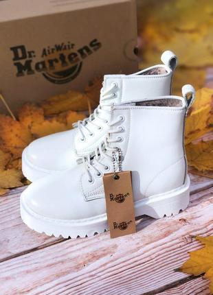 Ботинки женские зимние dr. martens jadon mono white мех