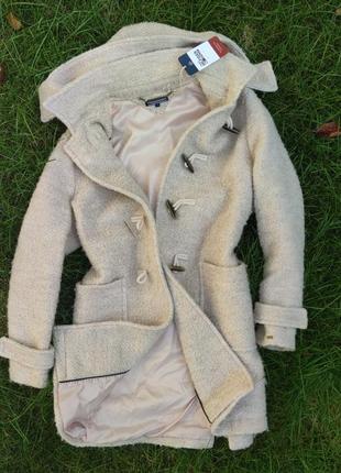 Женские элегантное брендовое пальто tommy hilfiger denim в бежевом цвете размер м