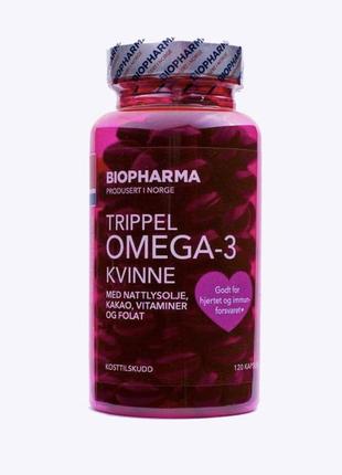 Омега-3 женская biopharma trippel omega-3 kvinne2 фото