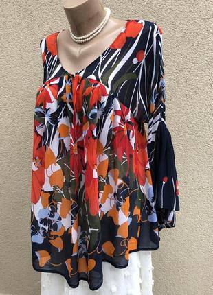 Блуза реглан в цветы,рубаха с баской,рюши,воланы,вискоза,этно бохо стиль,8 фото