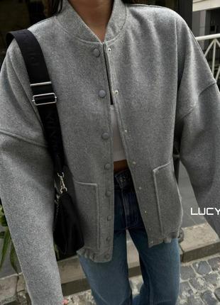 Теплый бомбер на подкладке в стиле oversize luc-468