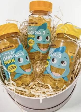 Омега-3 детская trippel omega-3 barn с фруктовым вкусом