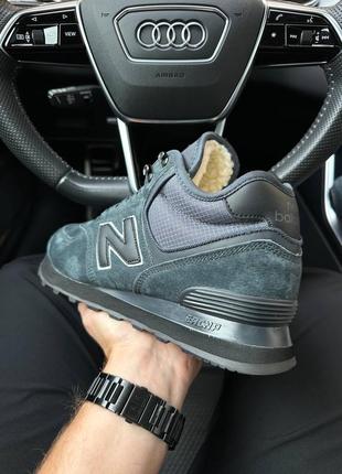 ❄️чоловічі кросівки new balance 574 dark grey fur❄️2 фото