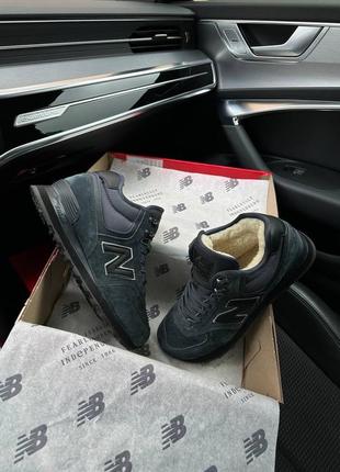 ❄️чоловічі кросівки new balance 574 dark grey fur❄️7 фото