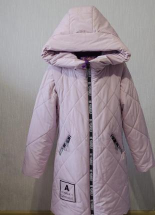 Оригінальне пальто-жилетка з капюшоном сезон весна-осінь на синтепоні для дівчинки
