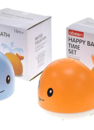 Игрушка для ванной кит с фонтаном 3 цвета 59010-1 фонтанчик игрушечный в ванную