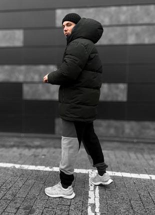 Мужская теплая зимняя куртка парка длинная, много карманов, пух3 фото