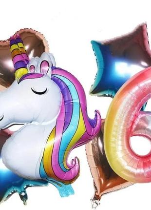 Набор воздушных шариков яркий единорог
