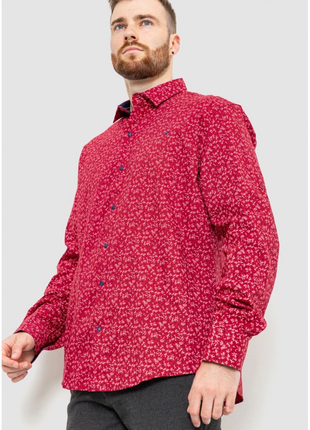 Сорочка чоловіча з принтом, колір бордовий,3 фото