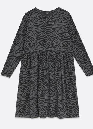 Тёплое платье свободного кроя new look свободное черное серое платье на осень зиму осеннее платье6 фото