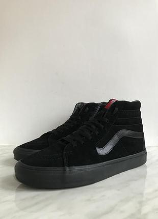 Мужские (женские) кеды (кроссовки) vans sk8-hi old skool black suede glff41