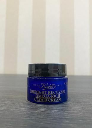 Нічний крем для обличчя kiehl’s midnight recovery omega rich botanical night cream, 14 мл