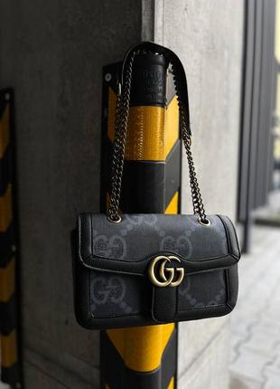 Женская сумка gucci marmount black/grey, сумка через плечо