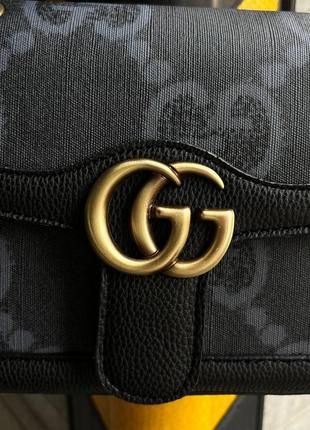 Жіноча сумка gucci marmount black/grey, сумка через плече3 фото