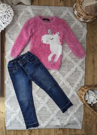 Набір джинси джинсові штани светр светер кофта next на 2-3 роки на дівчинку