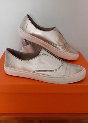 Мегакруті золотисті шкіряні мокасини туфлі з натуральної шкіри zara