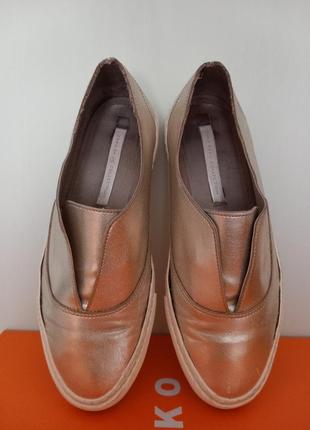 Мега крутые золотистые кожаные мокасины туфли из натуральной кожи zara3 фото