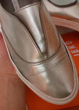 Мега крутые золотистые кожаные мокасины туфли из натуральной кожи zara4 фото