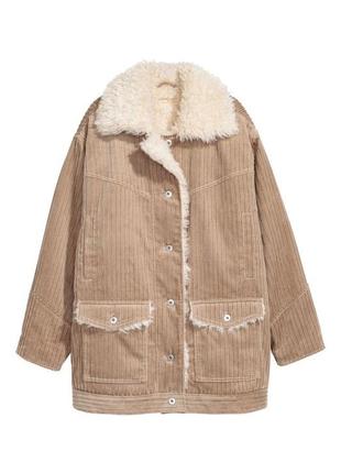 Вельветовая куртка пальто h&amp;m, размер l