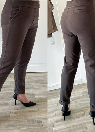 Батальные брюки из натуральной шерсти и талией на резинке7 фото