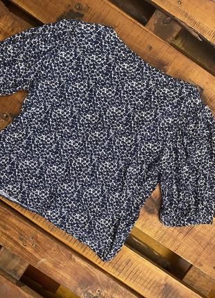 Женская блуза в цветочный принт dorothy perkins (дороти перкинс ххлрр идеал оригинал сине-белая)2 фото