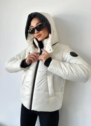 Куртка женская зимняя лакэ синтепух 200 4 цвета rin1558-2028sве2 фото
