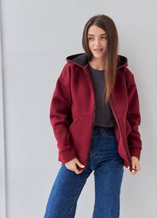 Теплый зип-худи зип худи олимпийка