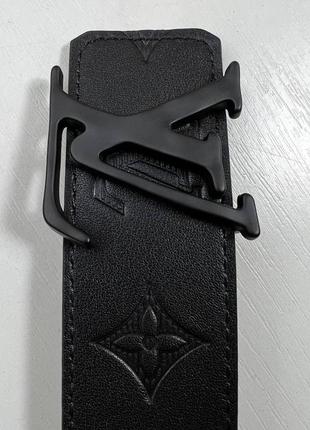 Ремень кожаный мужской черный брендовый3 фото