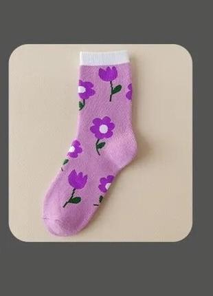 Утепленные носки цветы1 фото