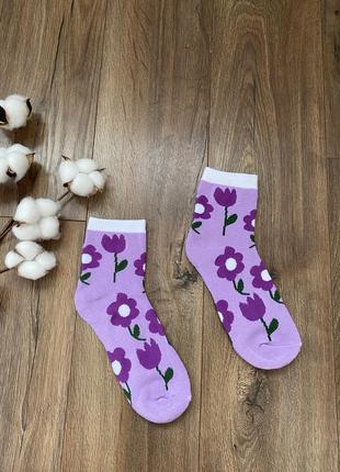 Утепленные носки цветы4 фото