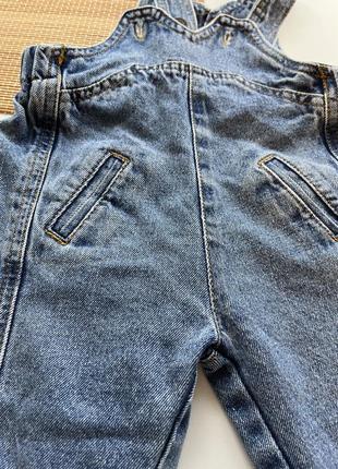 Джинсы прямые джинсовый комбинезон 0-3 3-6 месяца2 фото