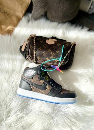 Кроссовки nike air jordan 1 mid x louis vuitton2 фото